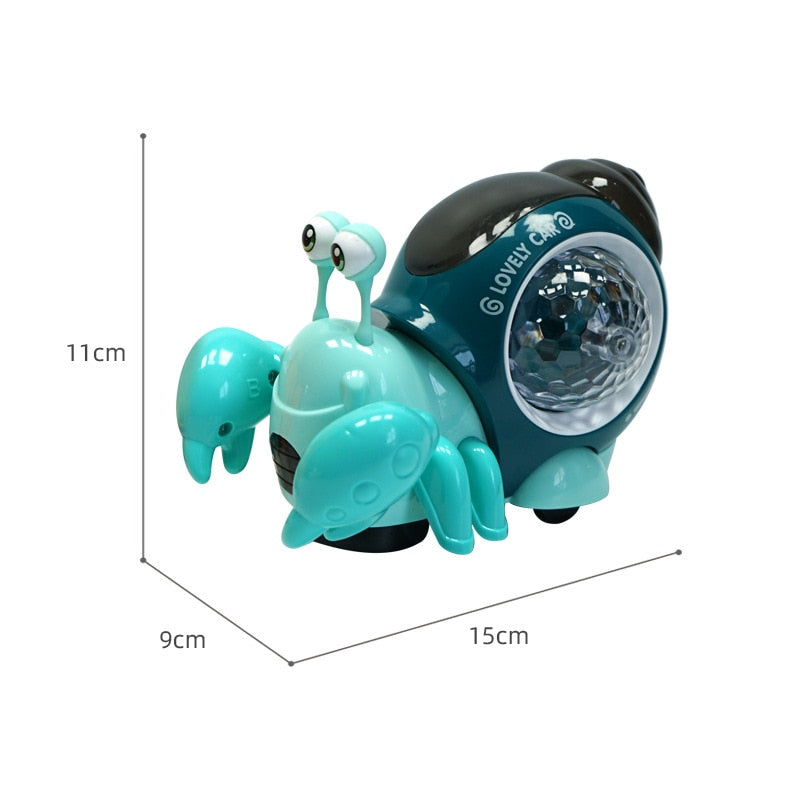 Brinquedo Caracol Fujão para Bebês com Luz Led e Música