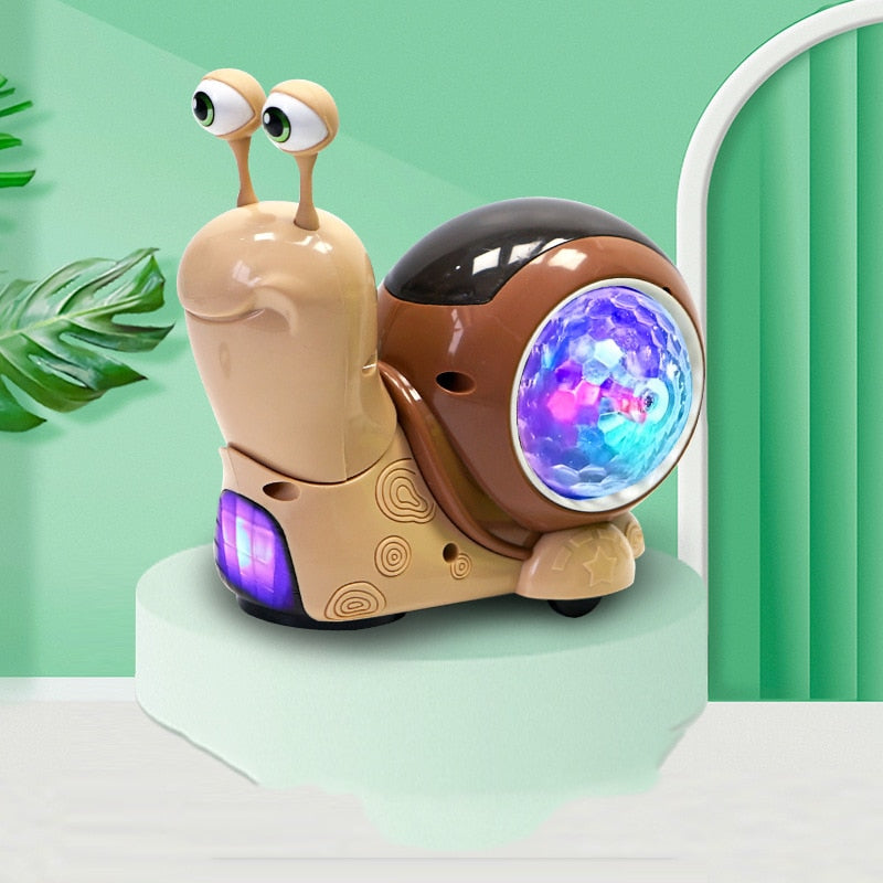 Brinquedo Caracol Fujão para Bebês com Luz Led e Música